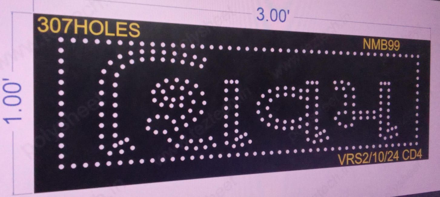 NMB99 NAME BOARD 1X3 FEET 307 HOLES