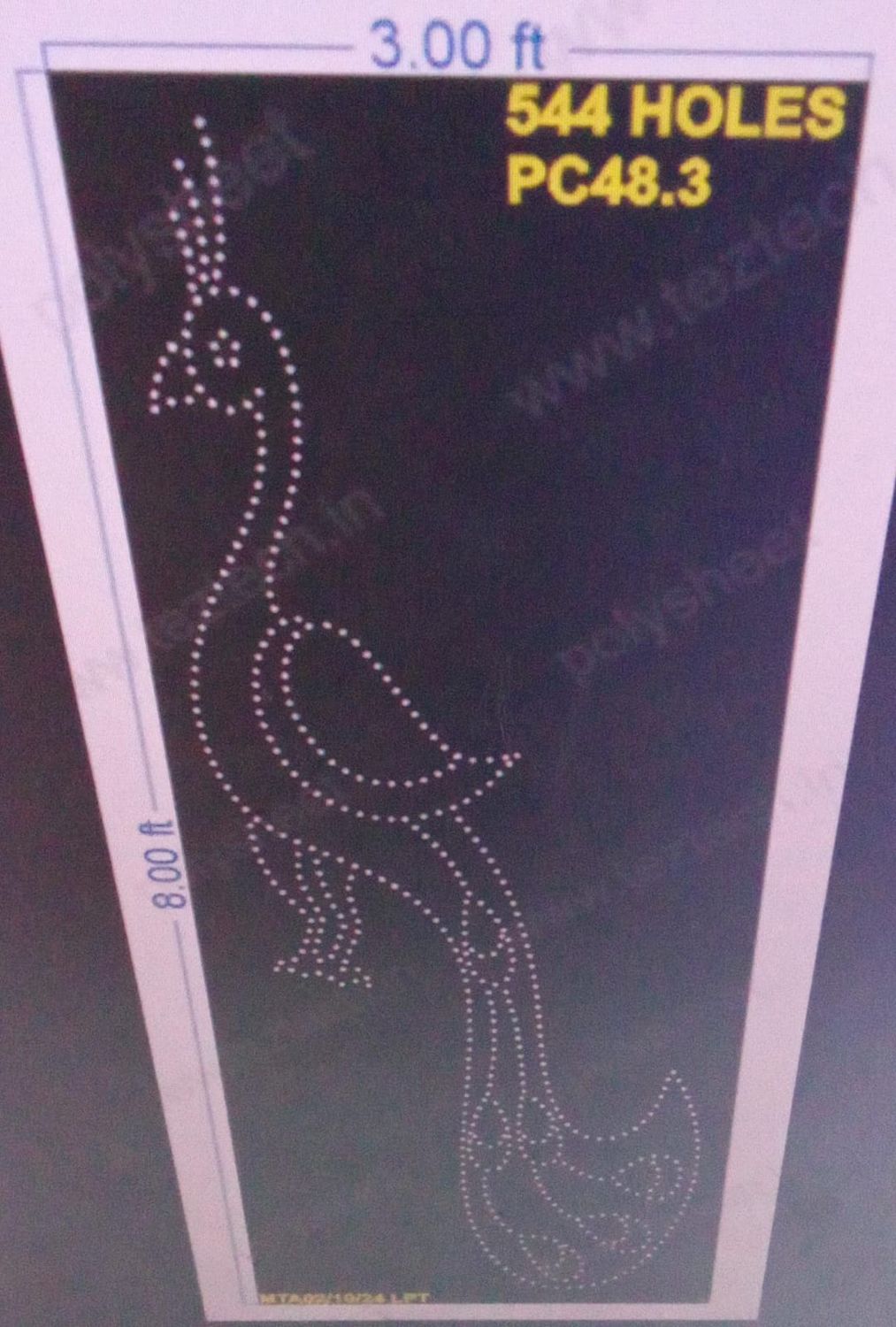 PC48.3 PEACOCK 8X3 FEET 544 HOLES