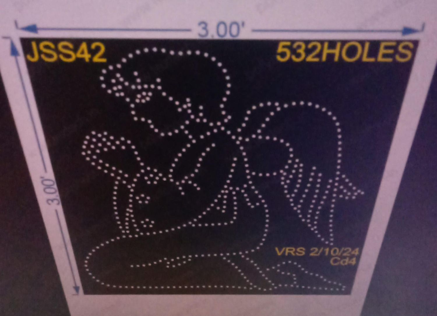 JSS42 ANGLE 3X3 FEET 532 HOLES