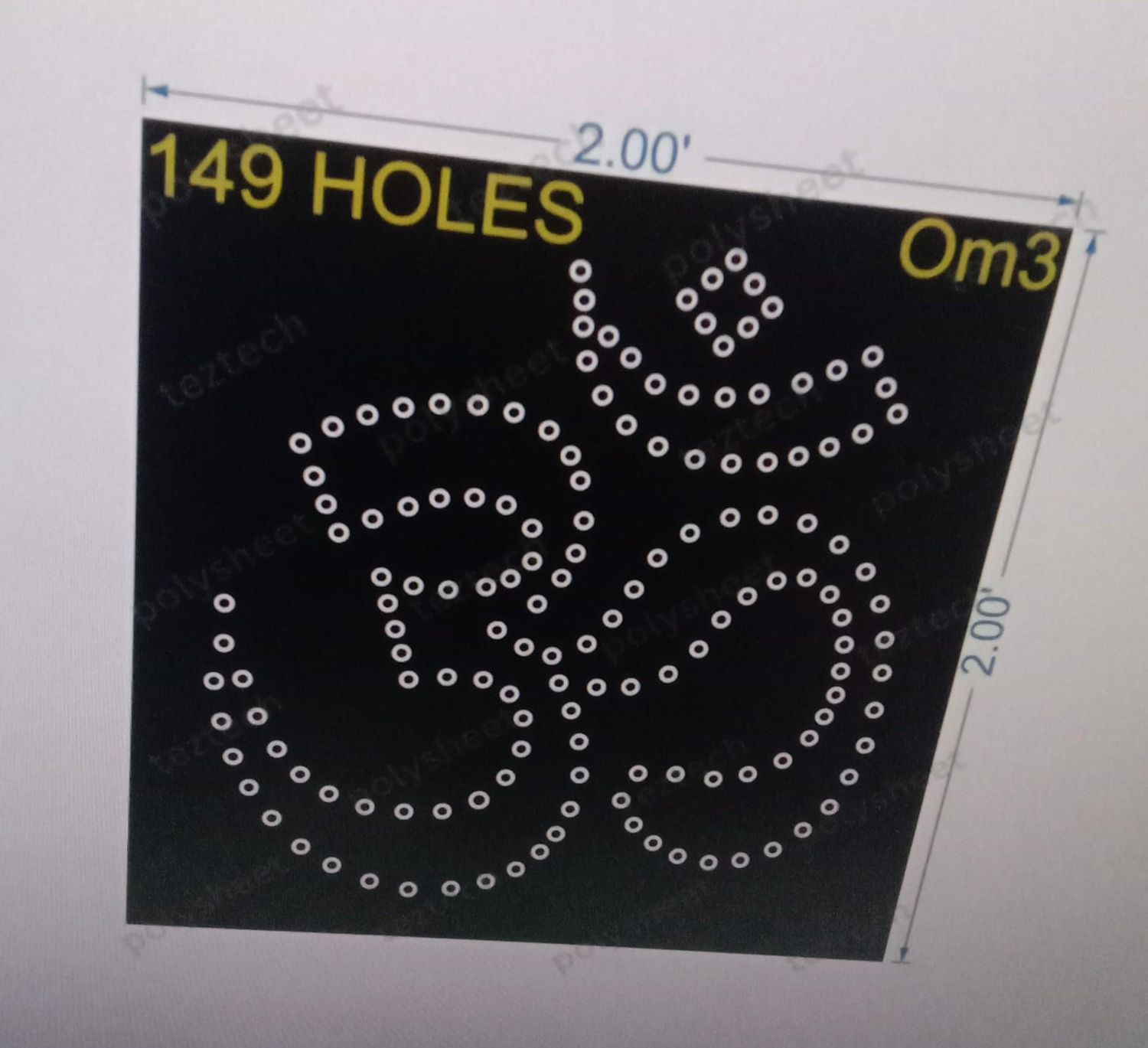 OM3 OM 2X2 FEET149 HOLES