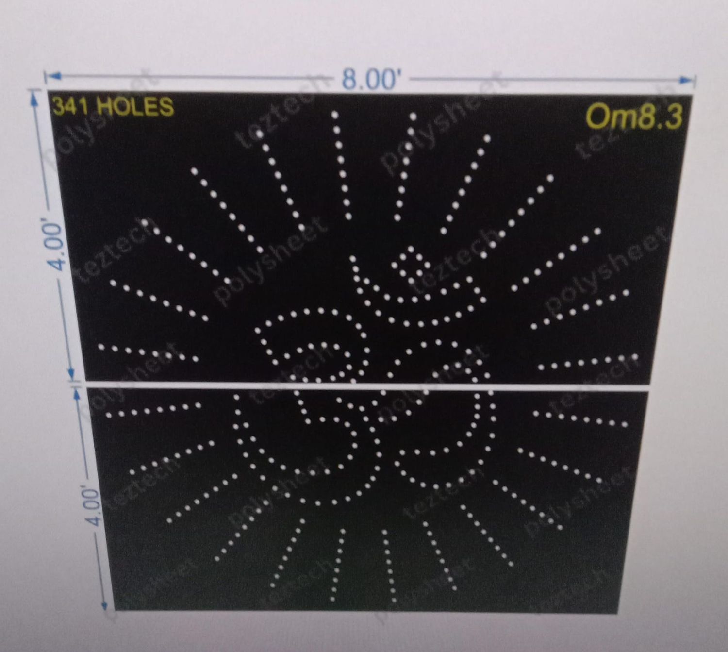 OM8.3 OM 8x8FT 341 HOLES (2 parts)