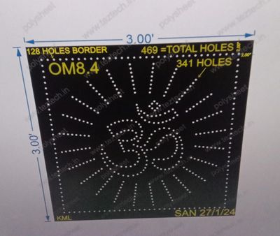 OM8.4 OM 3X3 FT 341 HOLES, WITH BORDER 128 HOLES, 469=TOTALHOLES