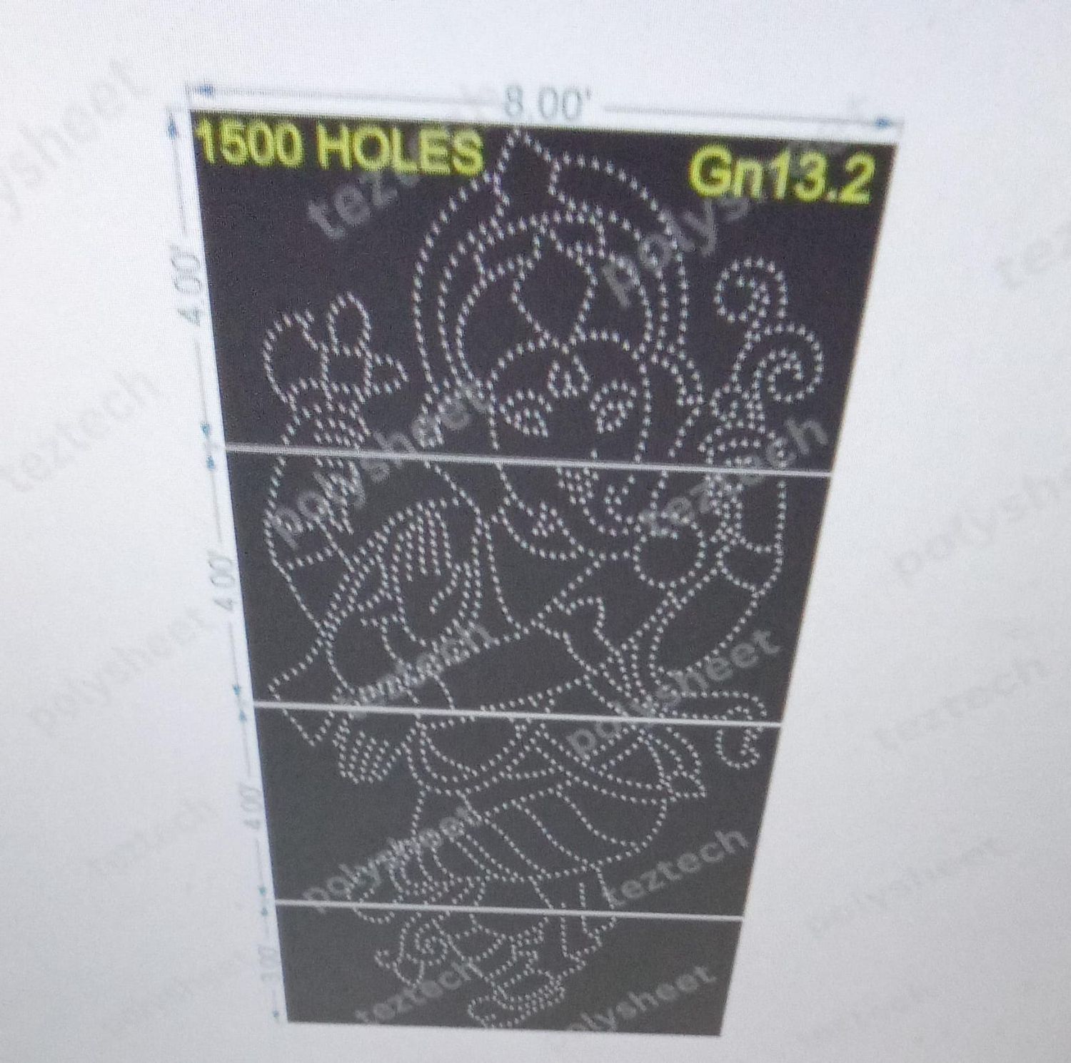 GN13.2  GANPATI 15X8 FEET  1500 HOLES , 4 PARTS