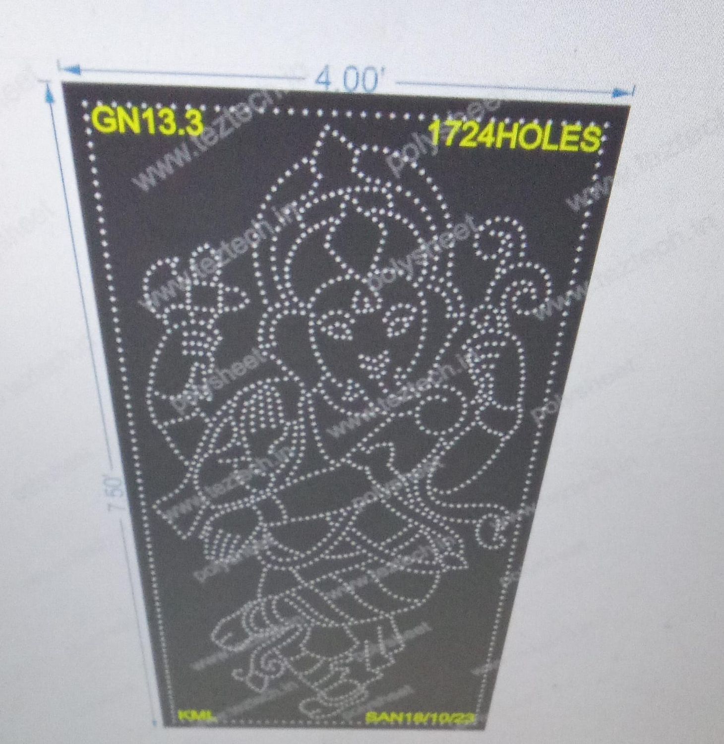 GN13.3 GANPATI 7.5X4 FEET 1724HOLES