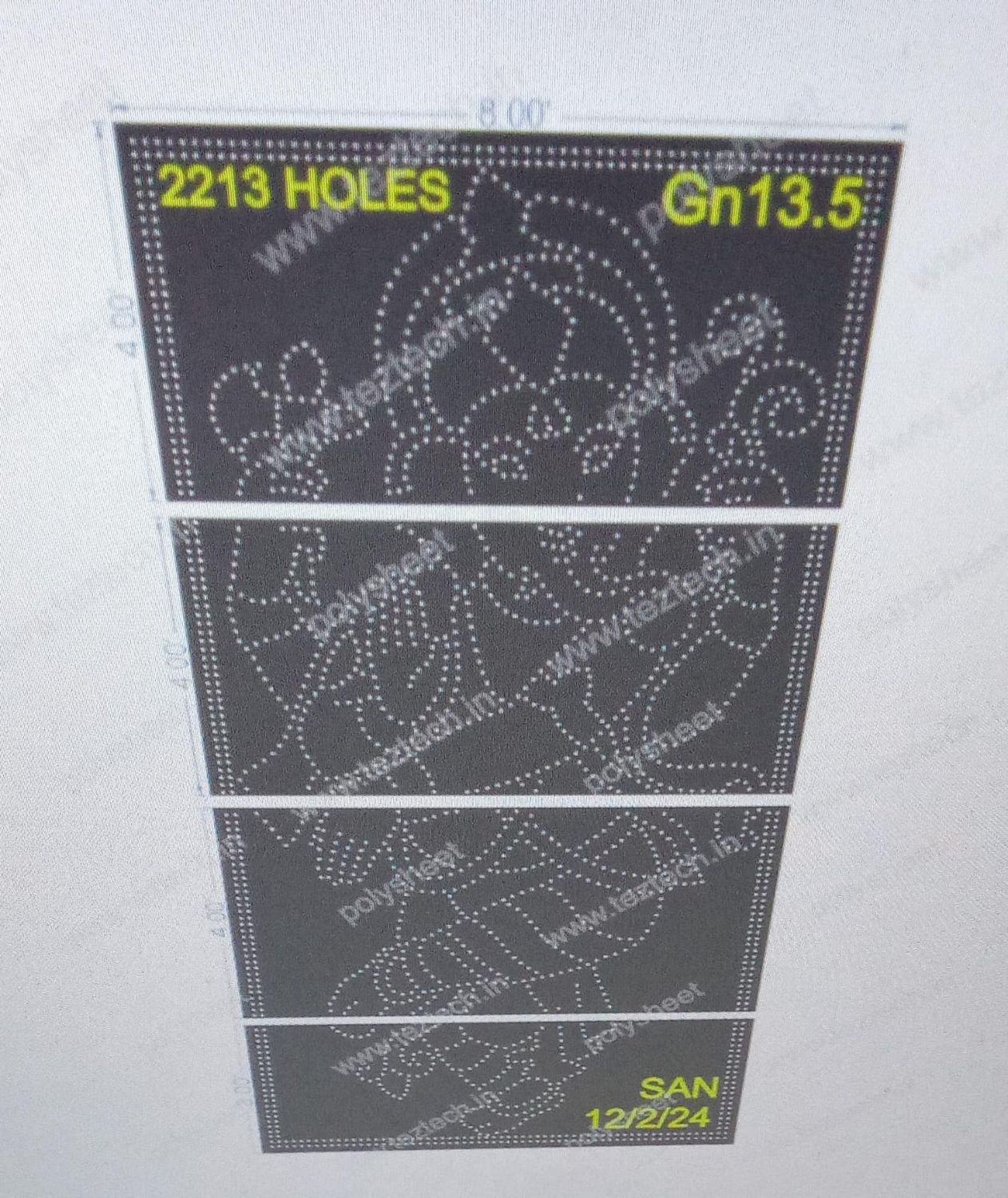 GN13.5  GANPATI WITH BORDER 15X8 FEET  2213 HOLES , 4 PARTS