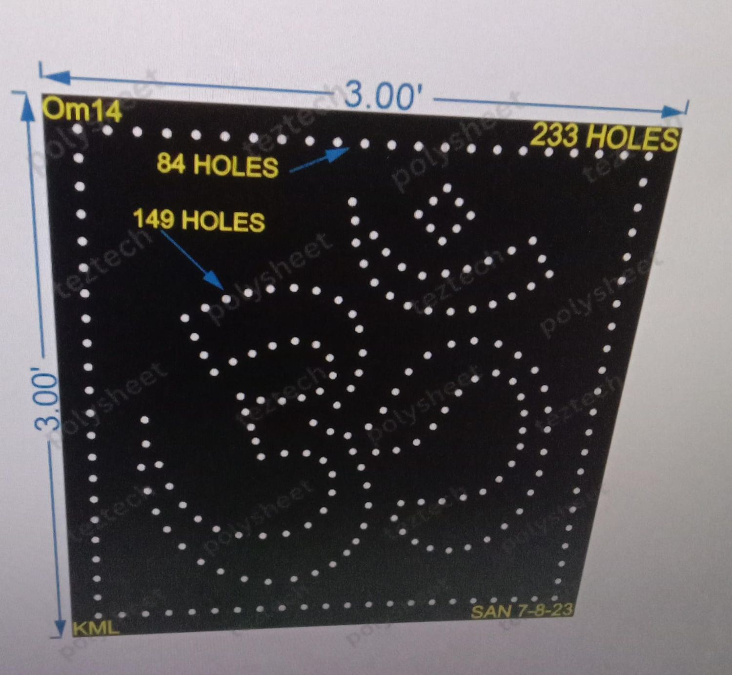 OM14 OM 3X3FT 233 HOLES