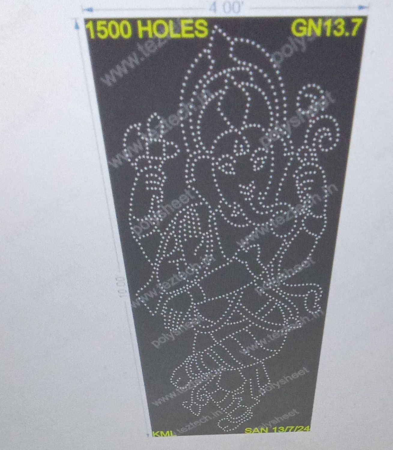 GN13.7 GANPATI 10X4 FEET  1500 HOLES