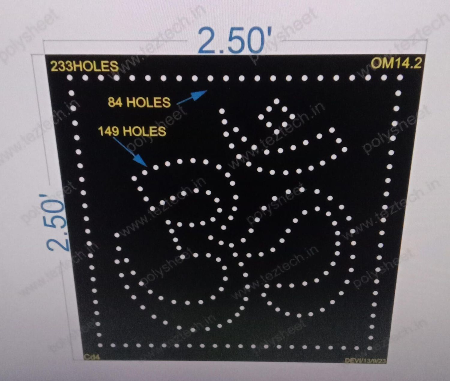 OM14.2 OM 2.5X2.5FT 233 HOLES