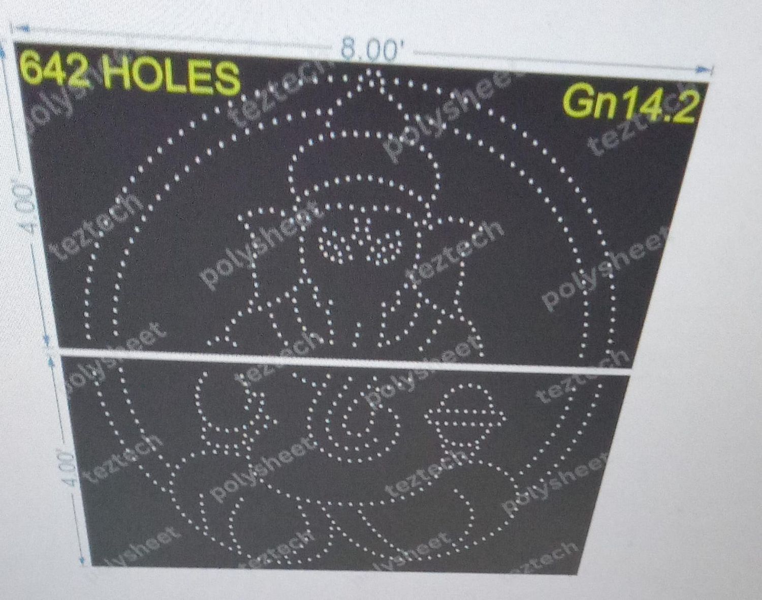 GN14.2  GANPATI 8X8 FEET  642 HOLES