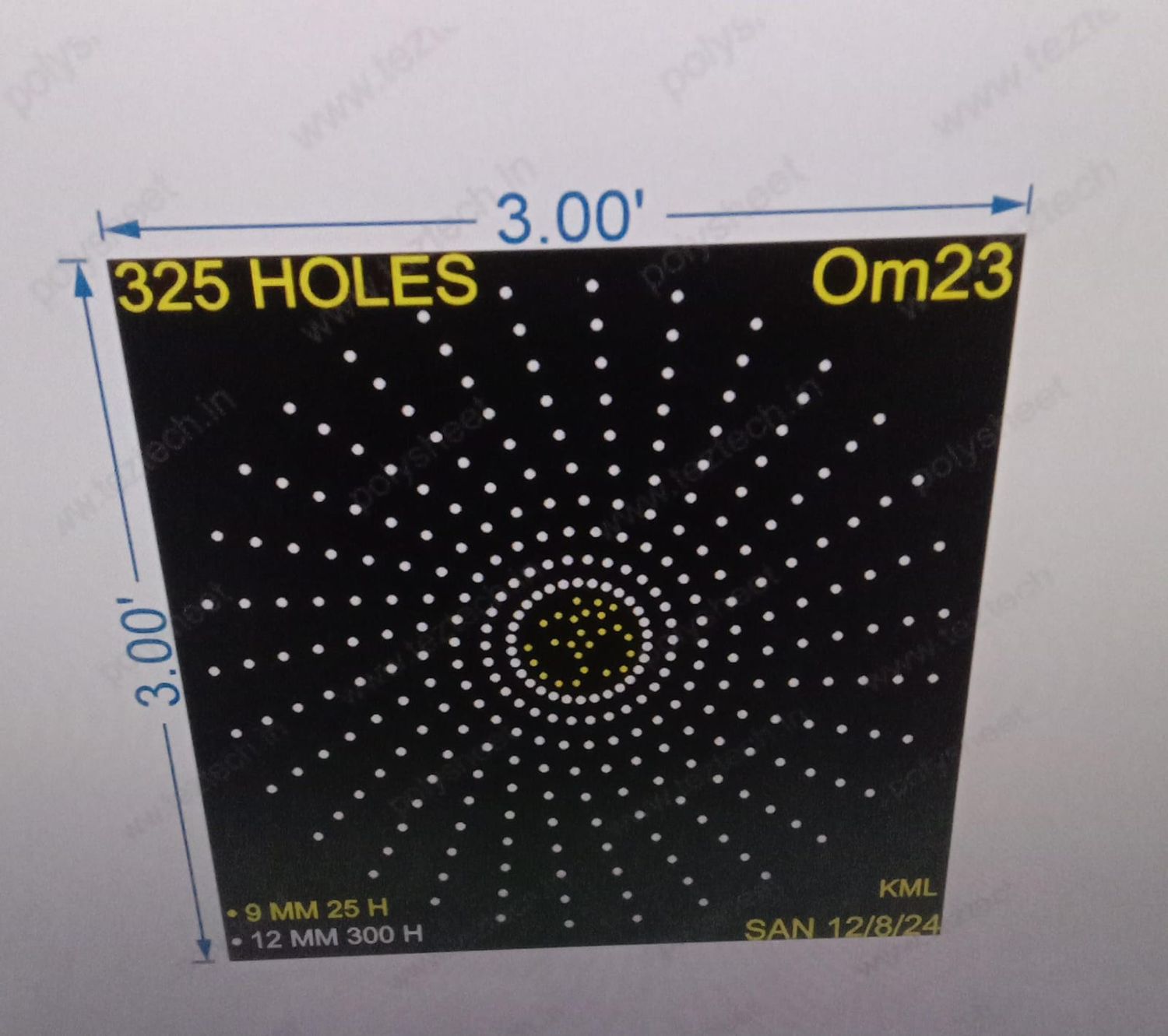 OM23 OM 3X3 FEET 325 HOLES