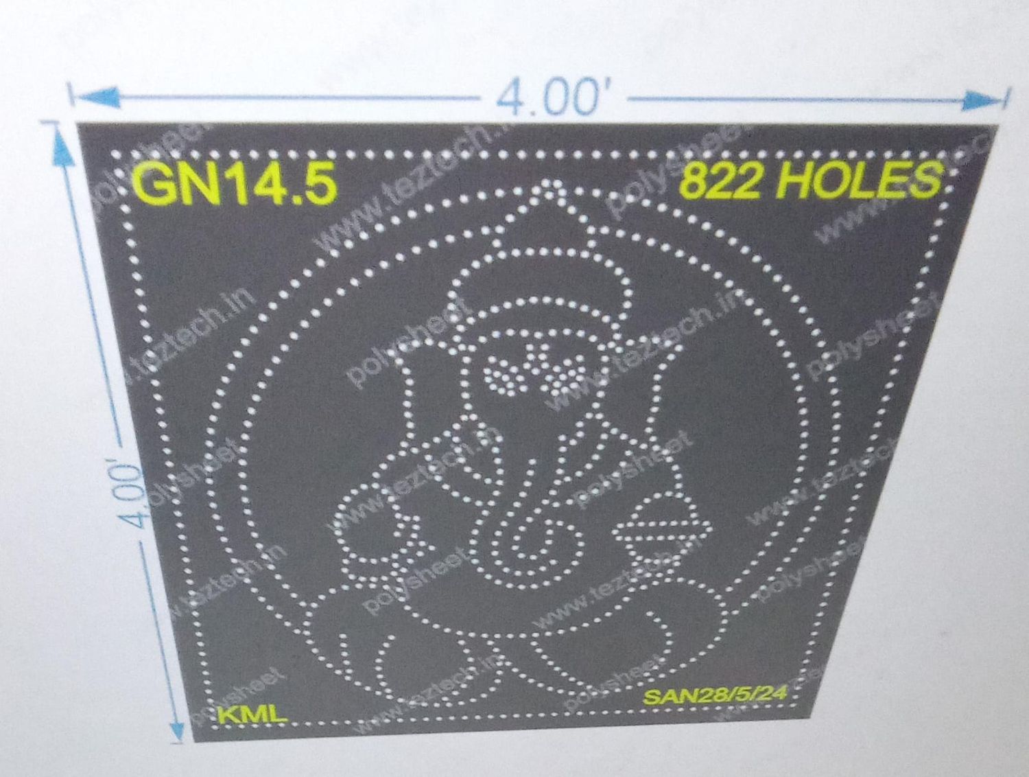 GN14.5 GANPATI 4X4 FEET 822 HOLES