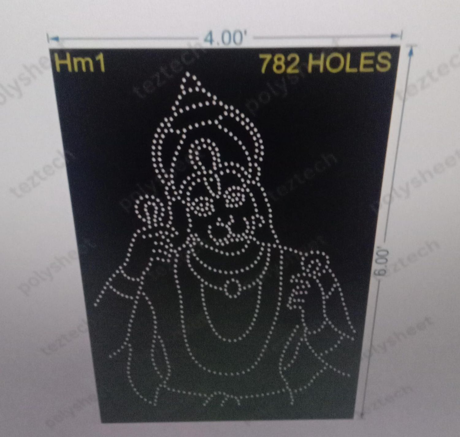 HM1 HANUMANJI  6X4 FEET  782 HOLES