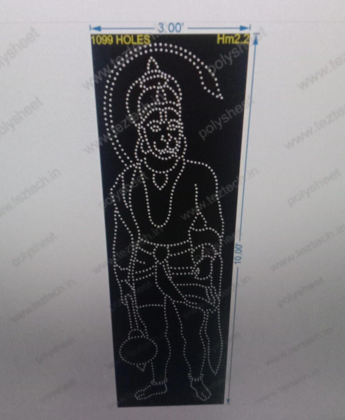 HM2.2 HANUMANJI  10X3 FEET 1099 HOLES