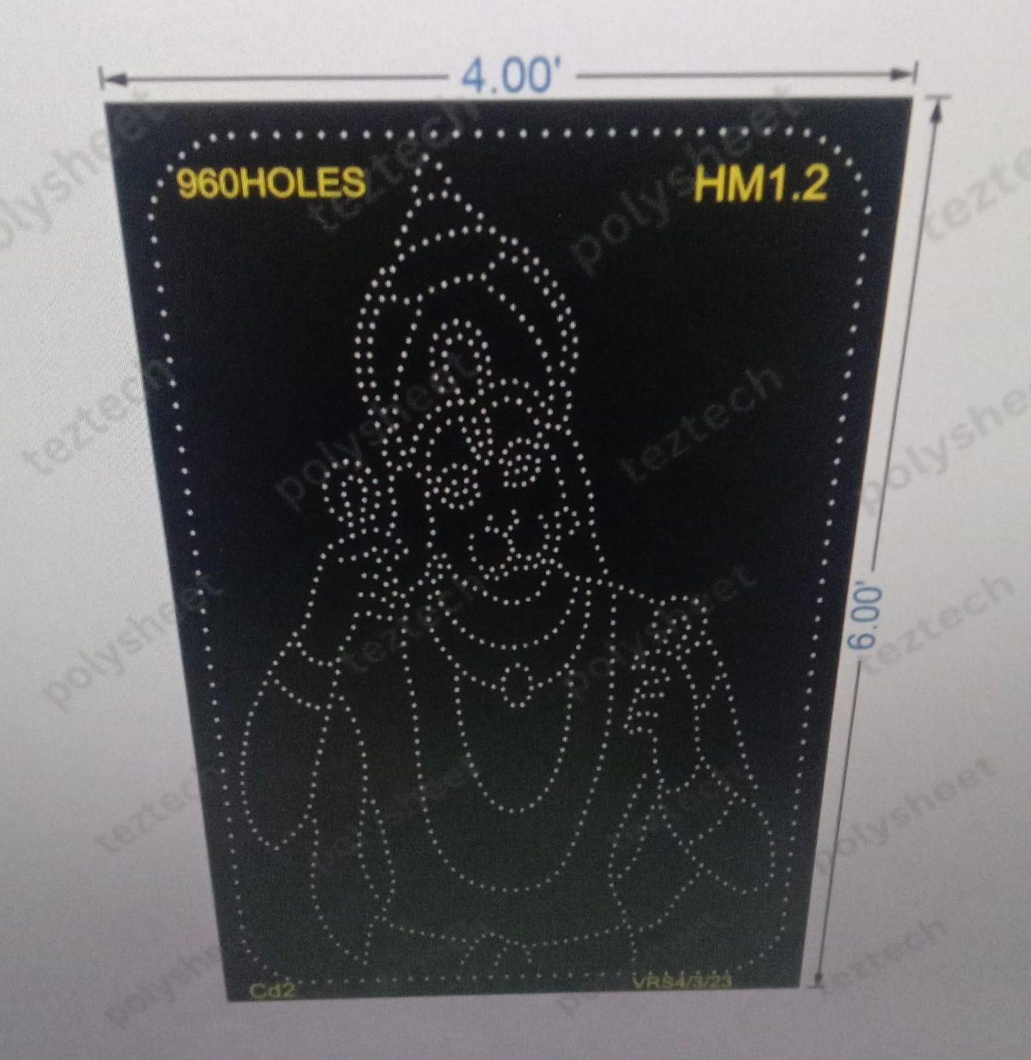 HM1.2 HANUMANJI  6X4 FEET  960 HOLES
