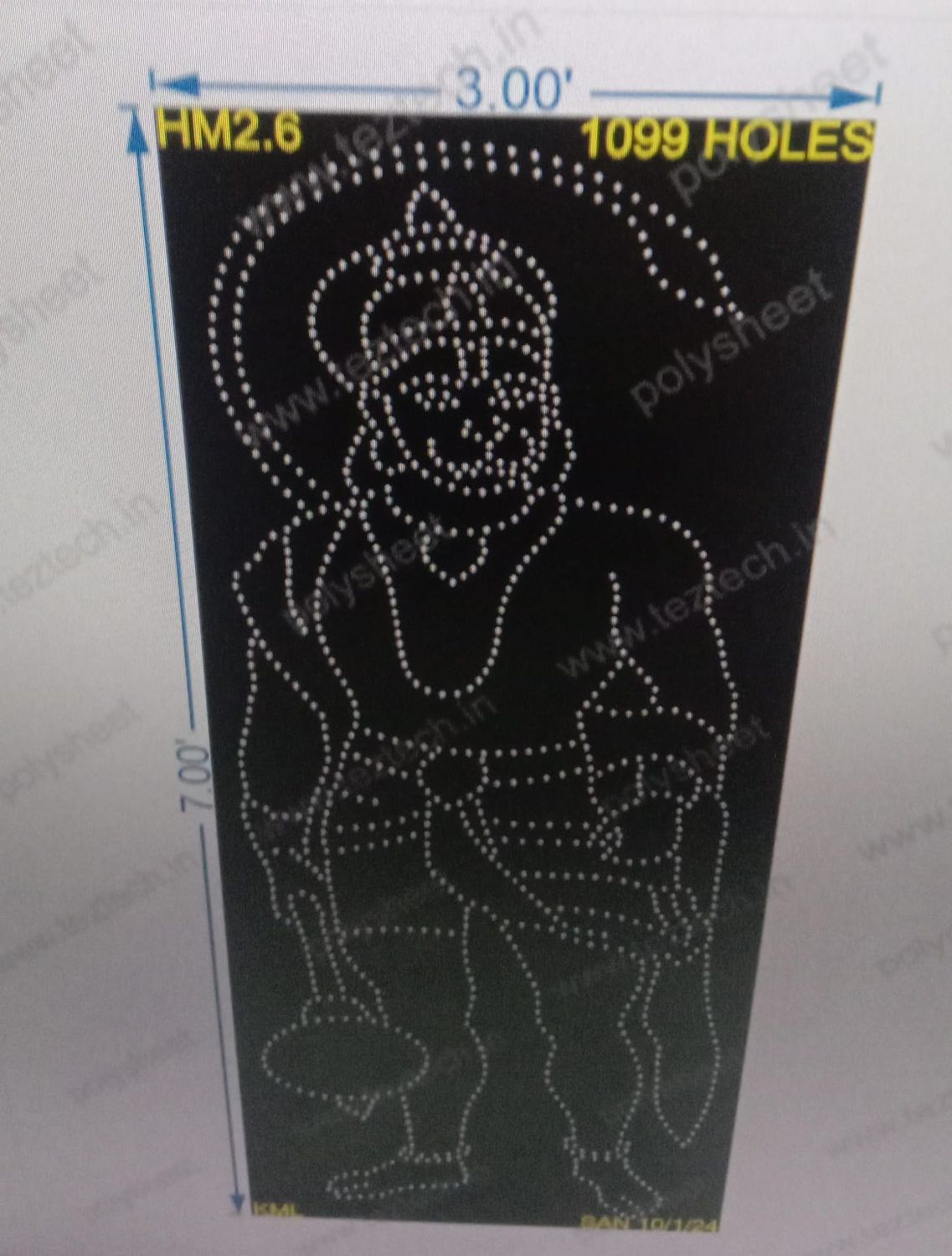 HM2.6 HANUMANJI 7X3 FEET 1099 HOLES