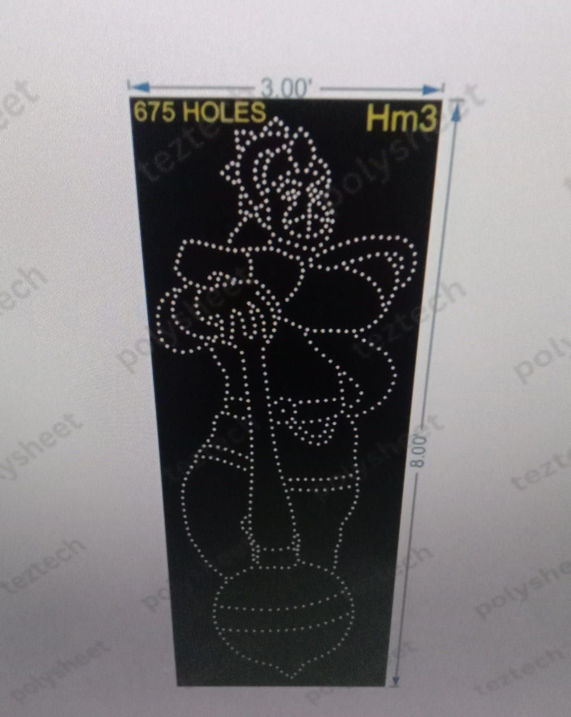 HM3 HANUMANJI  8X3 FEET 675 HOLES