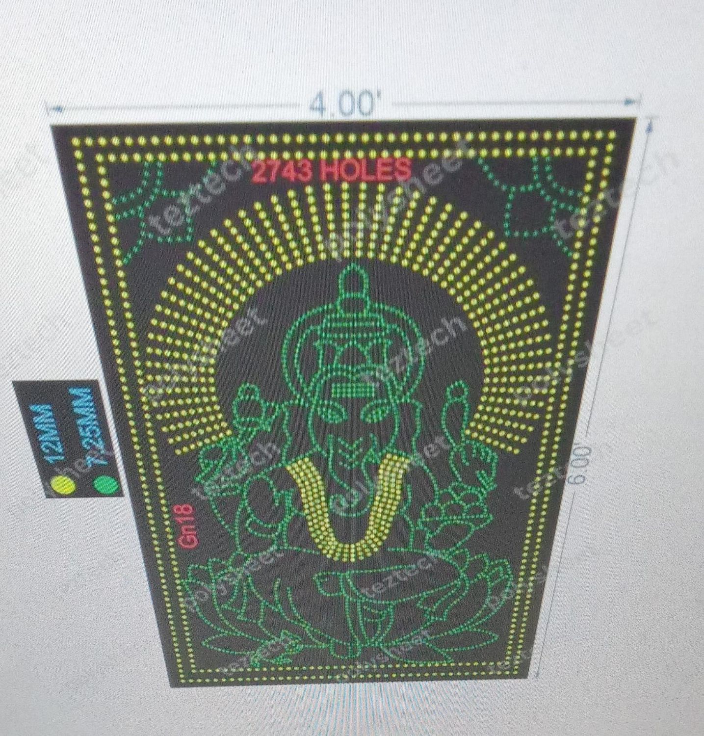 GN18  GANPATI  6X4 FEET 2743 HOLES