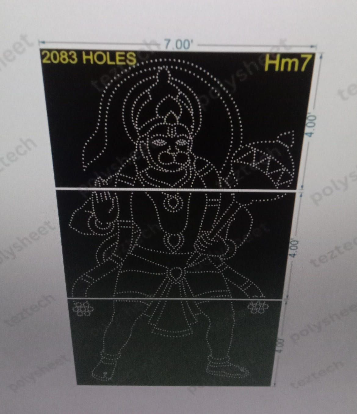 HM7 HANUMANJI  12X7 FEET 2083 HOLES