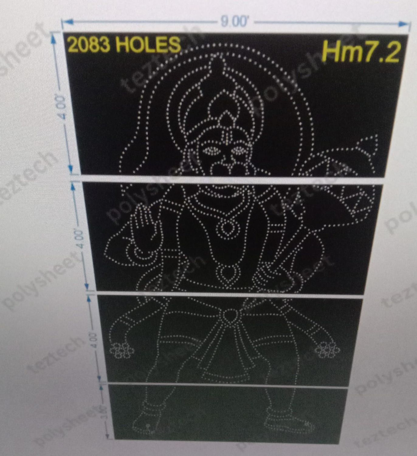 HM7.2  HANUMANJI 15X9 FEET 2083 HOLES