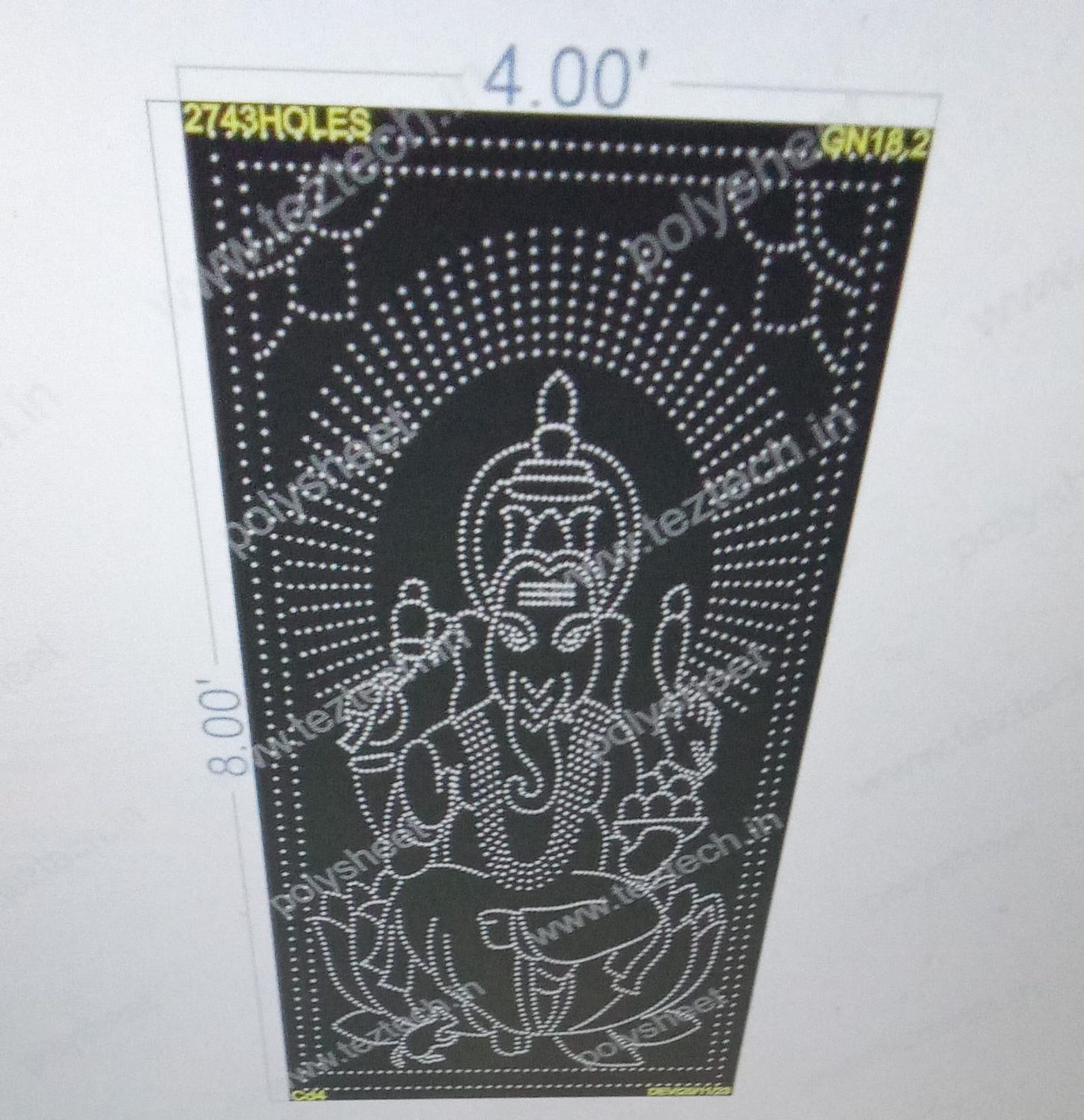 GN18.2  GANPATI  8X4 FEET 2743 HOLES