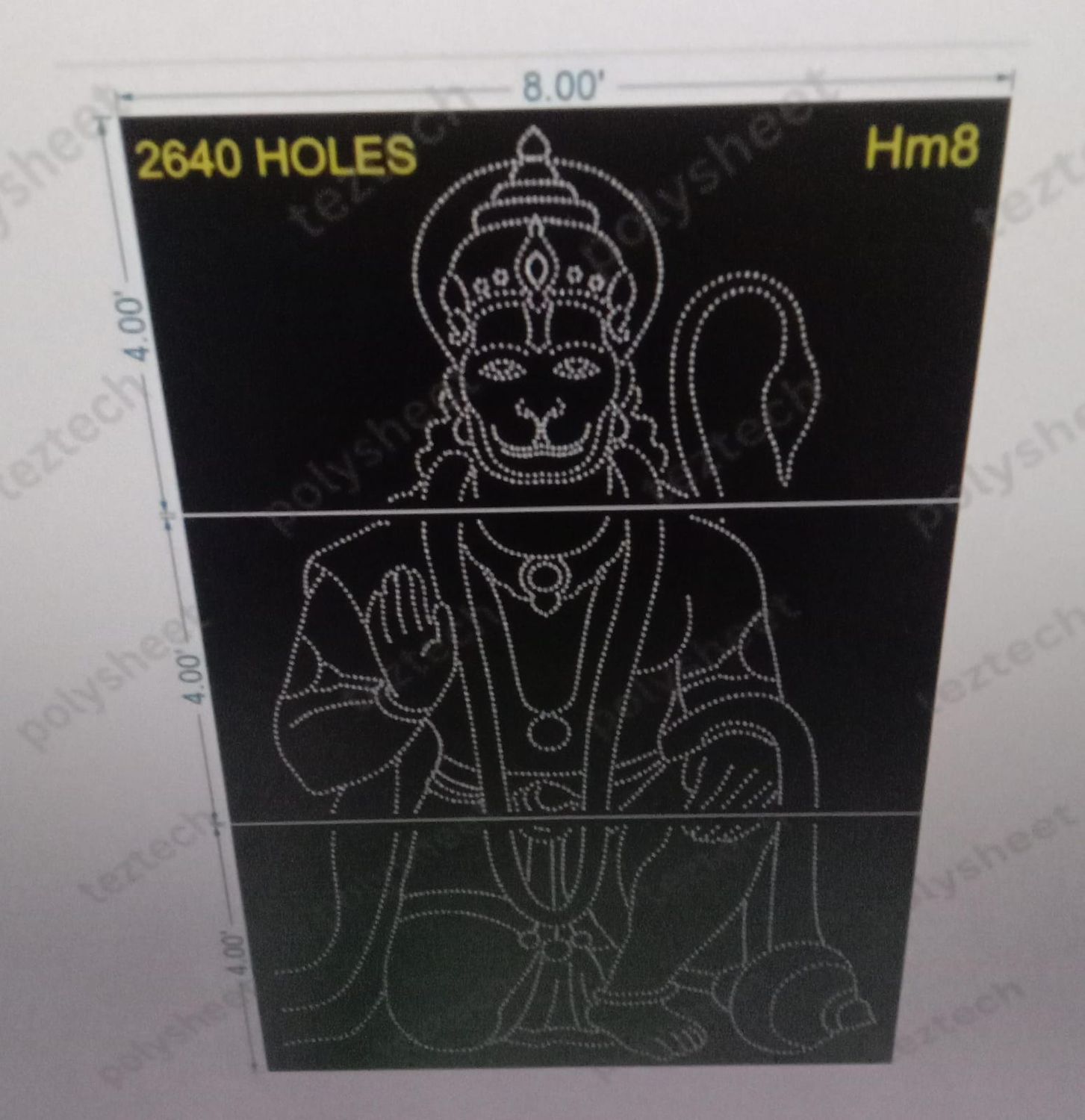 HM8 HANUMANJI  12X8 FEET 2640 HOLES