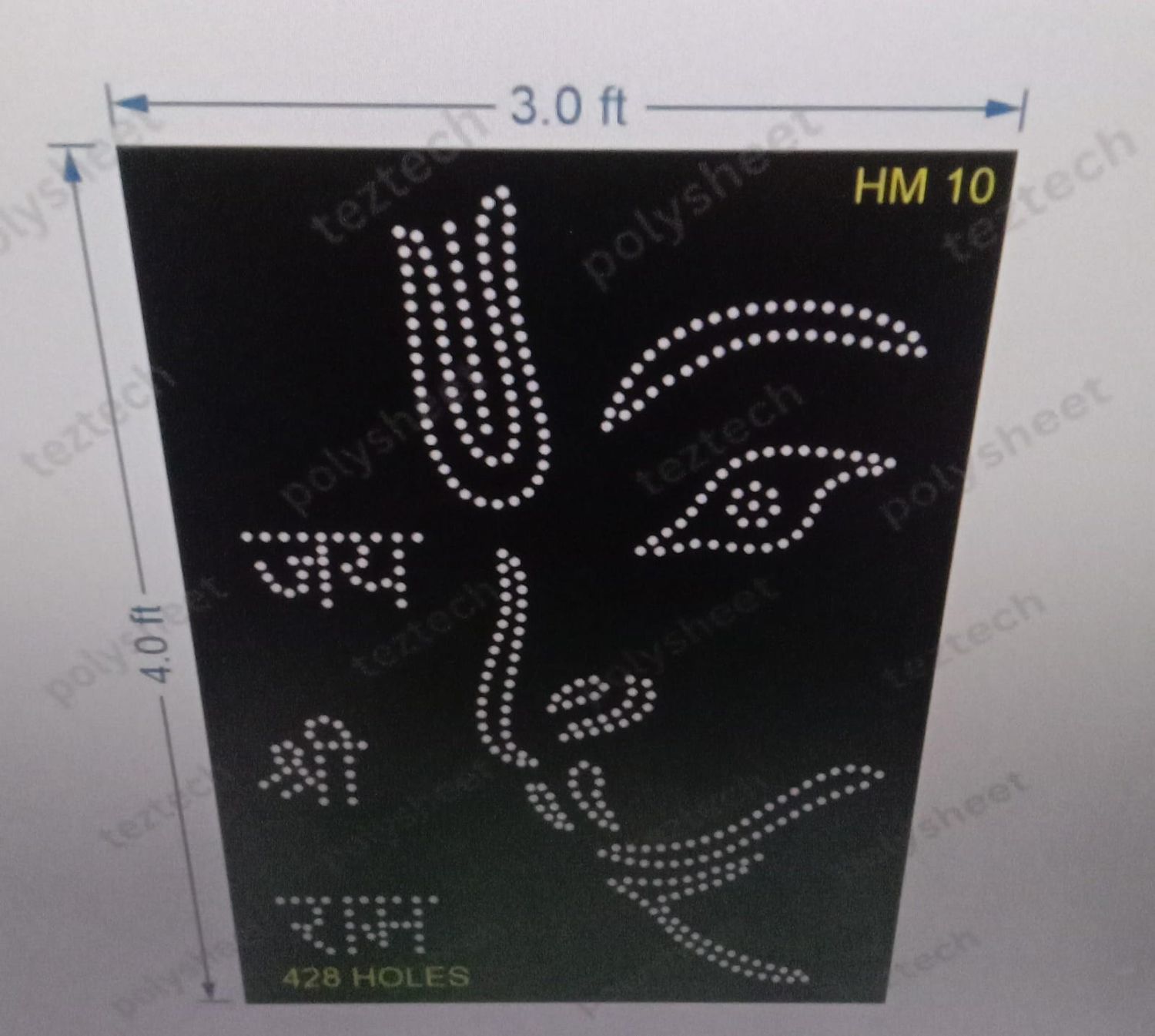 HM10 HANUMANJI FACE  3X4 FEET 428 HOLES