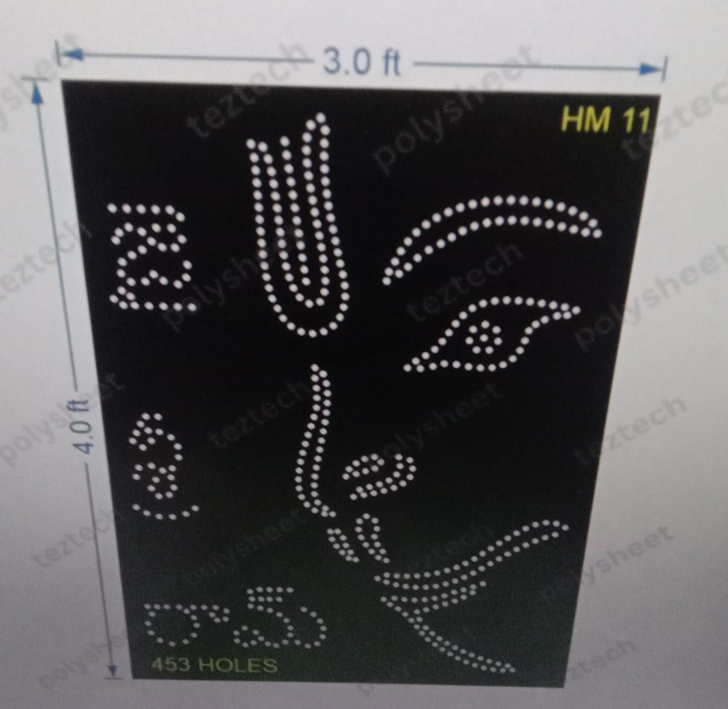 HM11 HANUMANJI FACE  3X4 FEET 453 HOLES