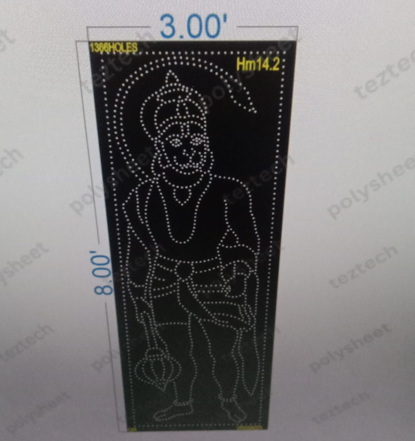 HM14.2 HANUMANJI  3X8FEET 1366HOLES