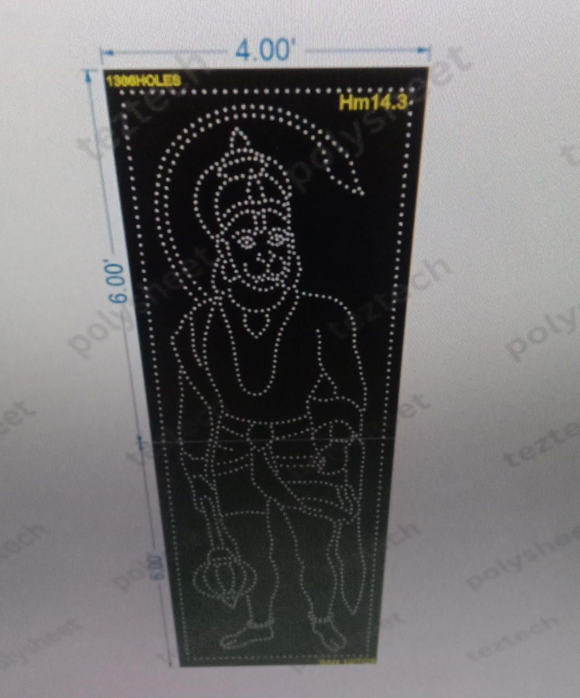 HM14.3 HANUMANJI  12X4FEET 1366HOLES (2 PARTS)