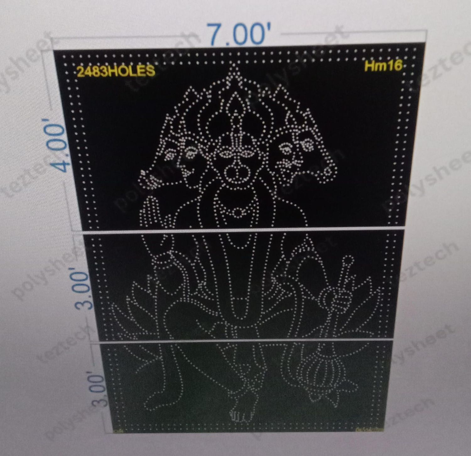 HM16 PANCHMUKHI HANUMAN JI  7X10FEET 2483HOLES