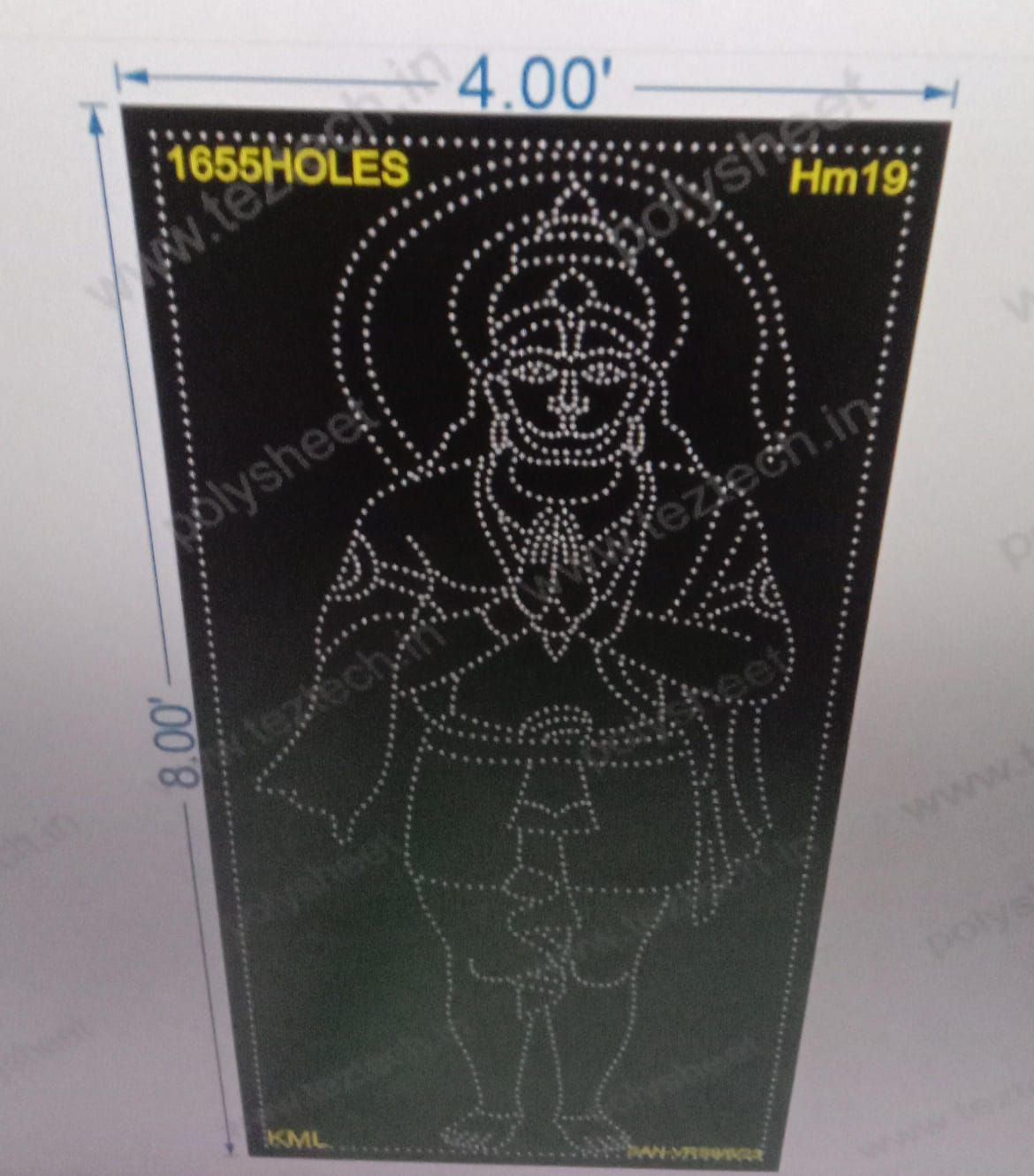 HM19  HANUMANJI 8X4FEET 1655HOLES