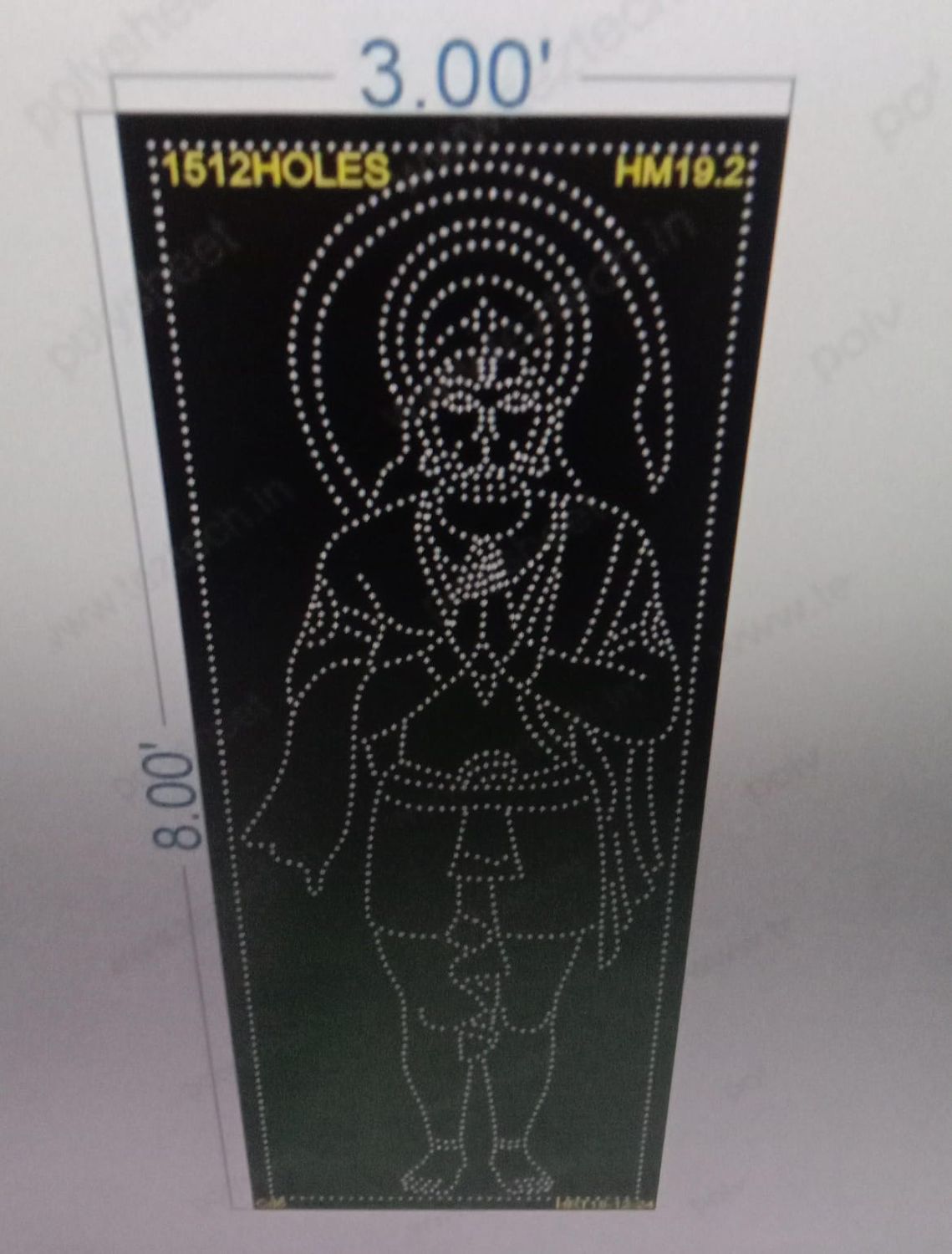 HM19.2  HANUMANJI 8X3 FEET 1512 HOLES