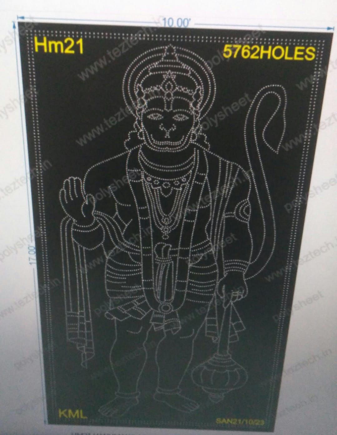 HM21  HANUMANJI 17X10FEET 5762HOLES (5PARTS)