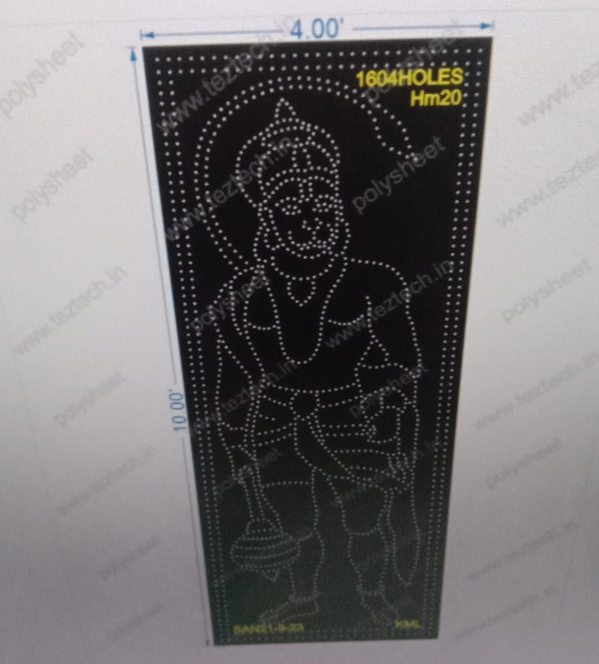 HM20  HANUMANJI 10X4FEET 1604HOLES