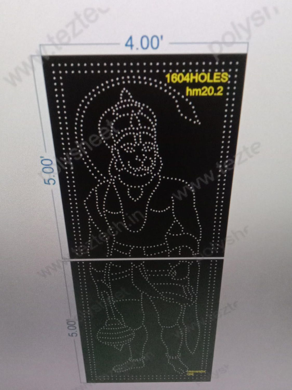 HM20.2 HANUMANJI 10X4 FEET 1604 HOLES