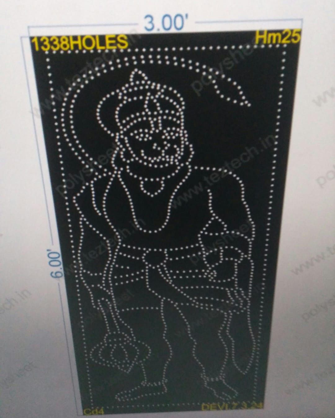 HM25 HANUMANJI 6X3 FEET 1338 HOLES