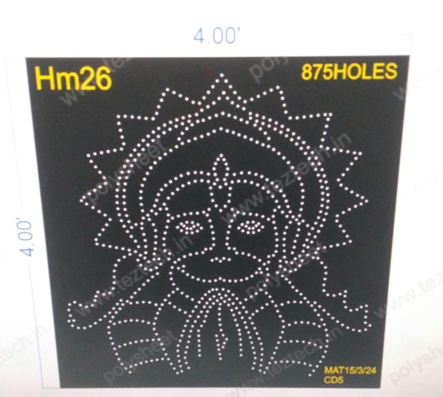 HM26 HANUMANJI 4X4 FEET 875 HOLES