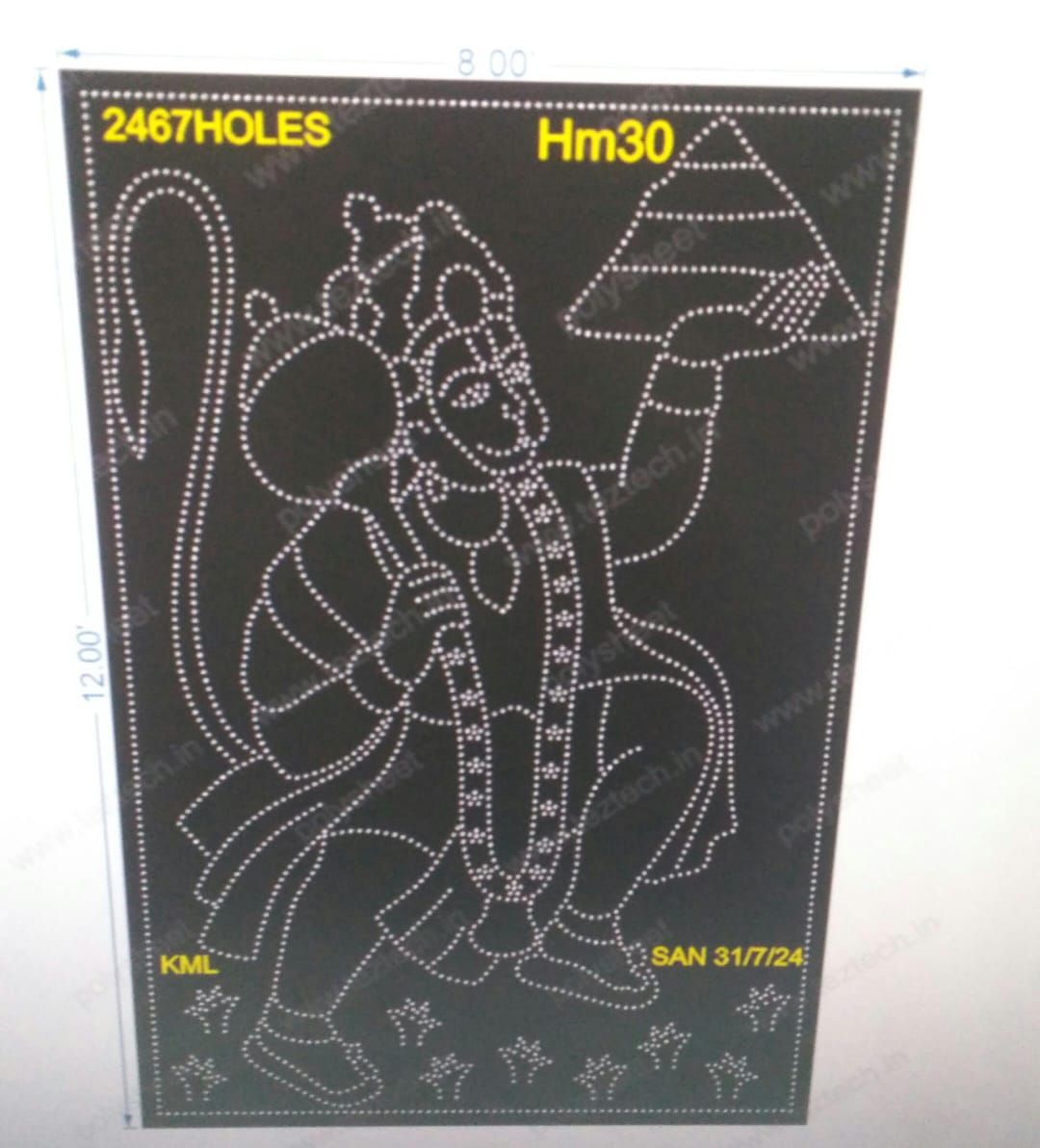 HM30 HANUMANJI 12X8 FEET 2467 HOLES