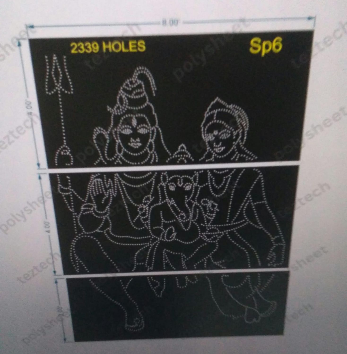SP6 SHIV PARVATI WITH GANESHJI 8X11 FT 2339 HOLES