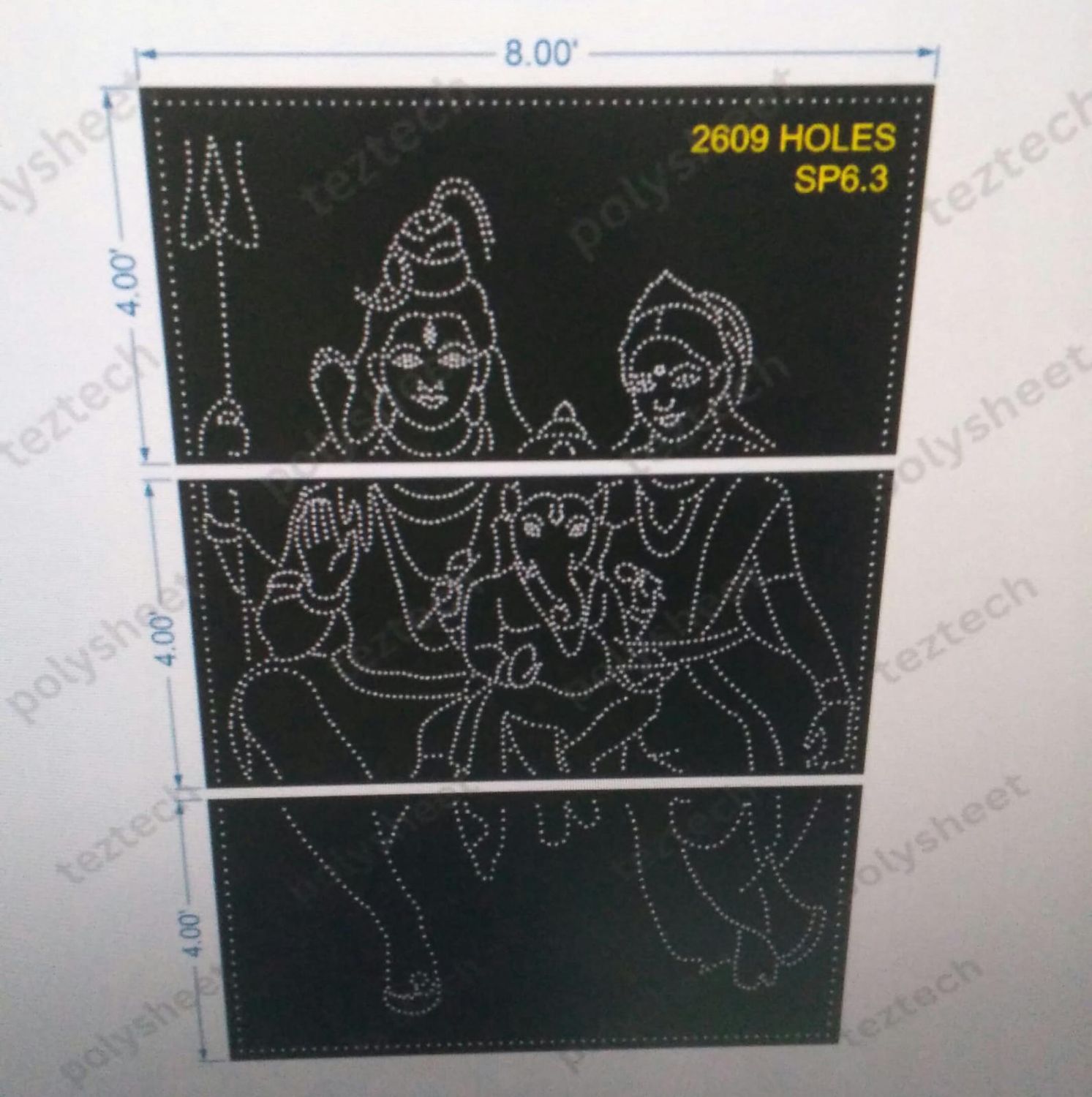 SP6.3 SHIV PARVATI WITH GANESHJI 8X12 FT 2609 HOLES