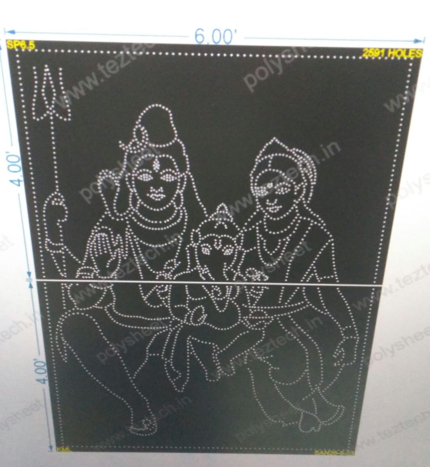 SP6.5 SHIV PARVATI WITH GANESHJI 8X6 FT 2591 HOLES