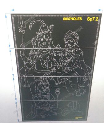SP7.2 SHIV PARVATI WITH GANESHJI ADN KARTIKJI 16X10 FEET 5037 HOLES