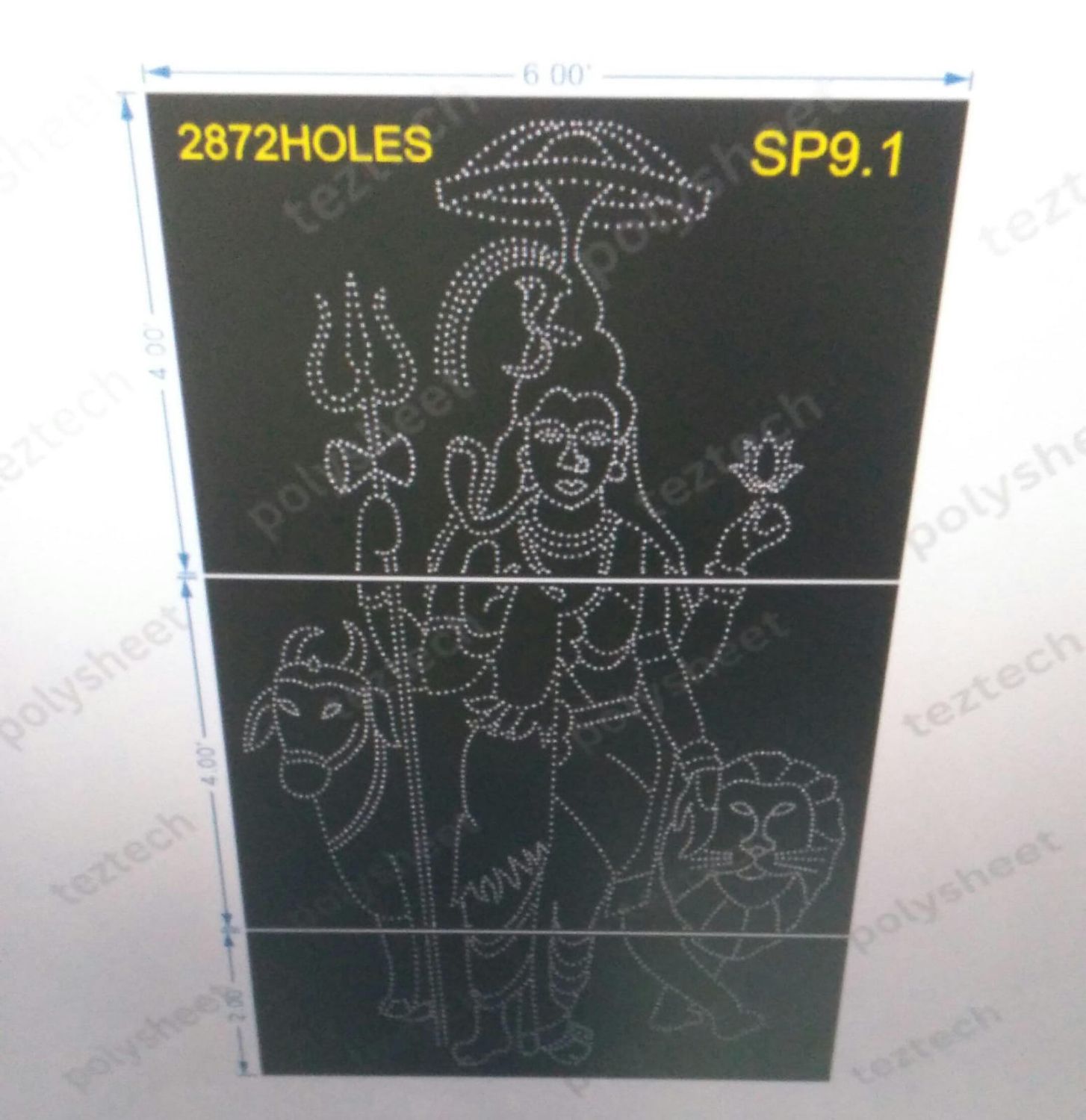 SP9.1 SHIV PARVATI 10X6 FT 3 PARTS  2872 HOLES