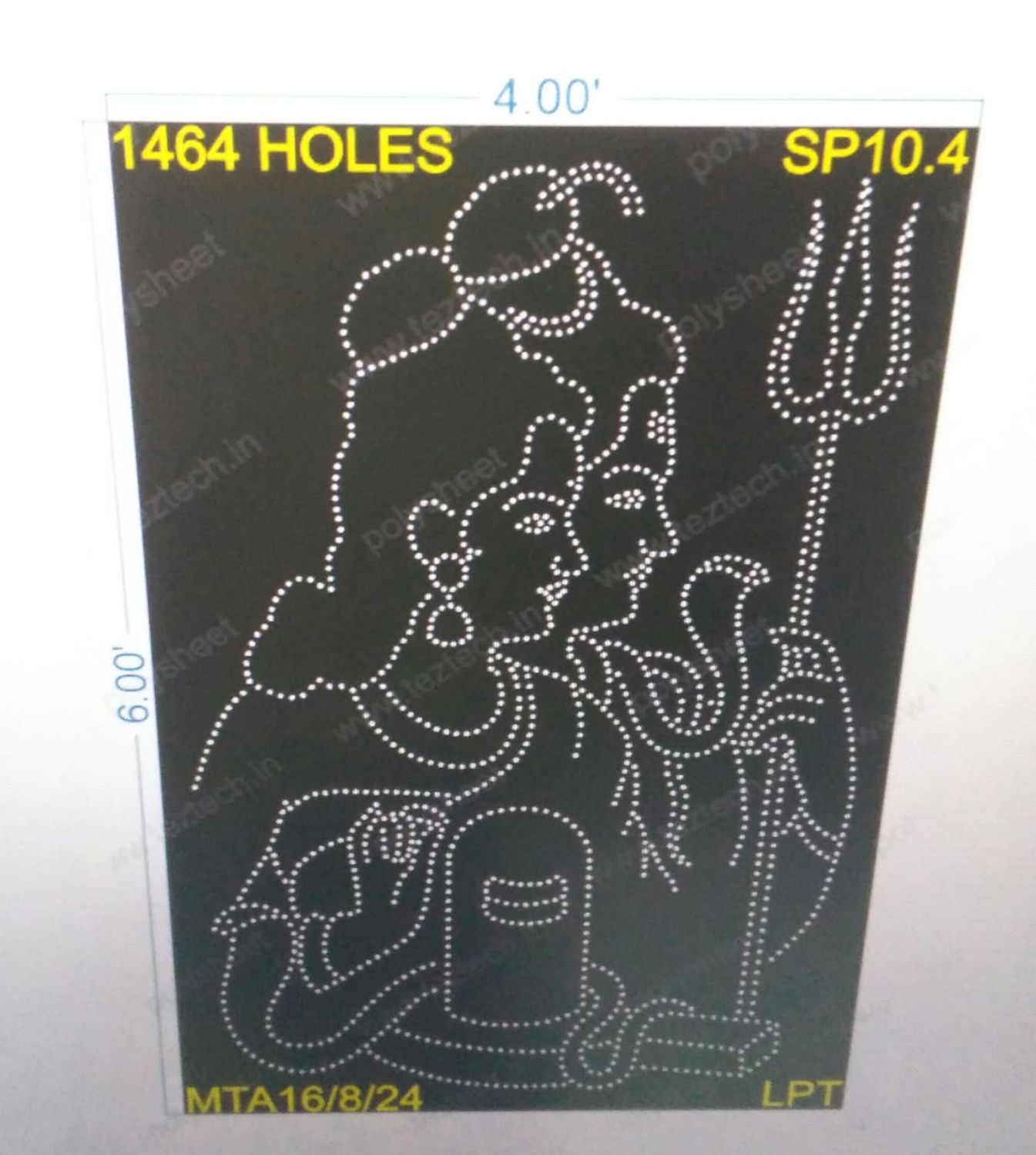 SP10.4 SHIV PARVATI 6X4 FEET 1464 HOLES