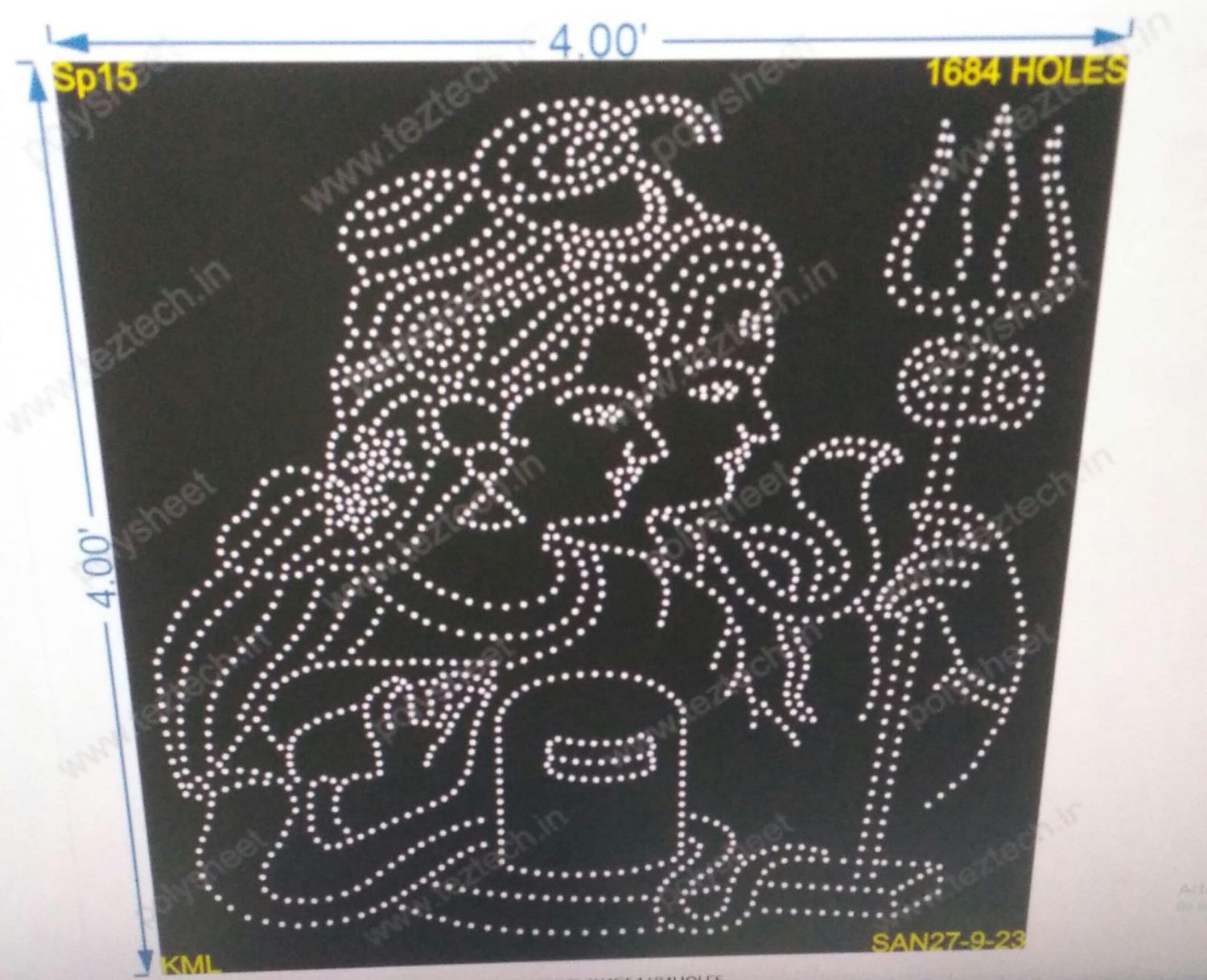 SP15 SHIV PARVATI 4X4FT 1684HOLES