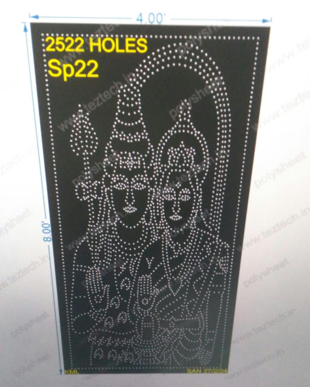 SP22 SHIV PARVATI 8X4 FEET 2522 HOLES