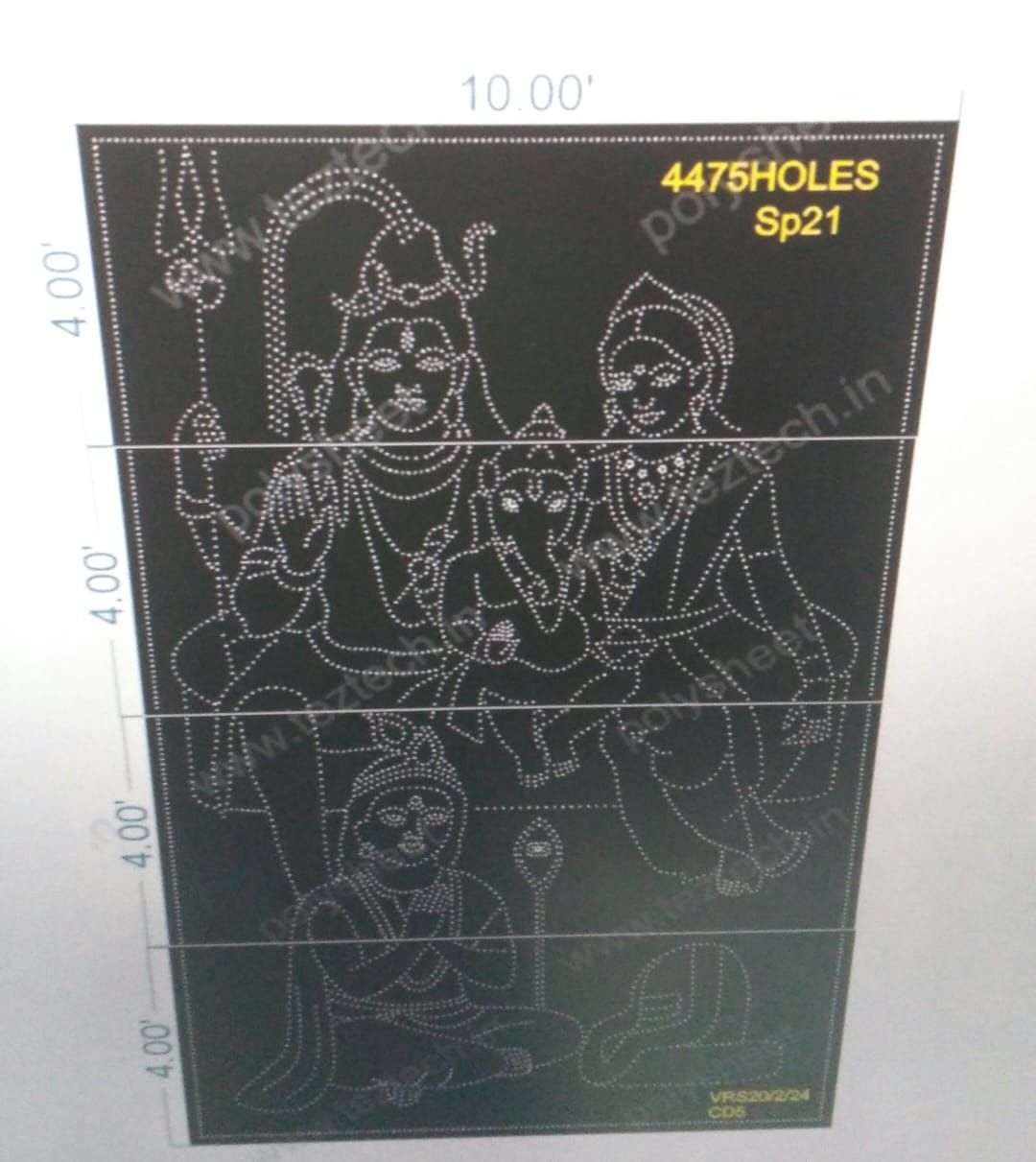 SP21 SHIV PARVATI WITH GANESH KARTIK 16X10 FEET 4475 HOLES