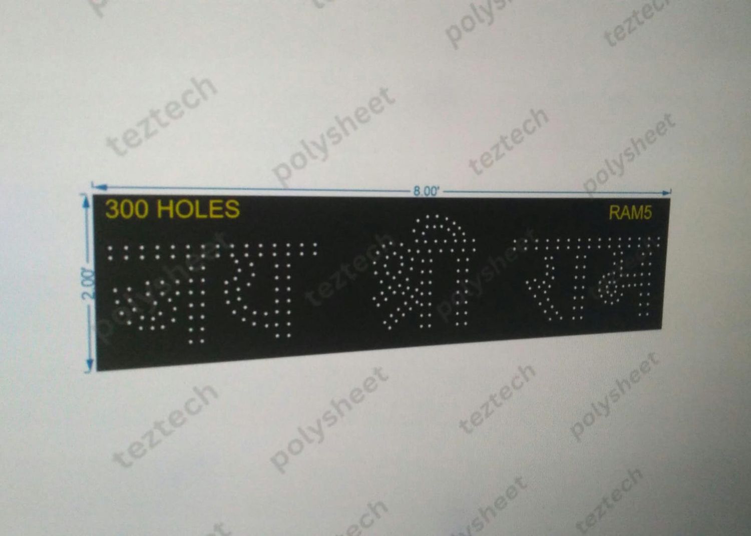 RAM5  JAI SHRI RAM 2X8 FEET   300 HOLES