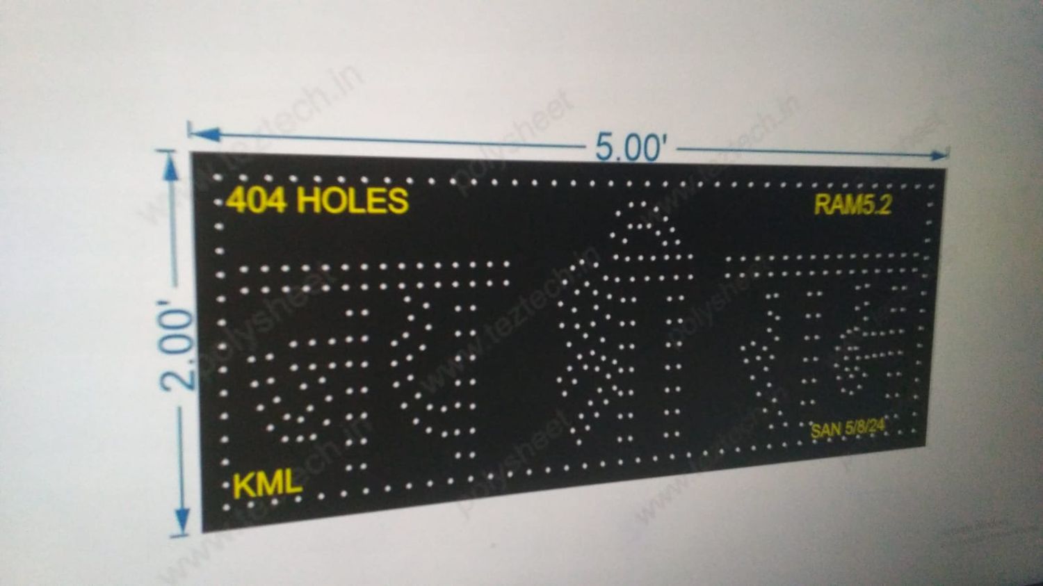 RAM5.2 JAI SHRI RAM 2X5 FEET 404 HOLES