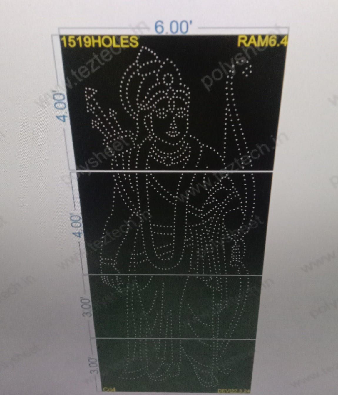 RAM6.4 SHREE RAM 14X6 FEET 1519 HOLES